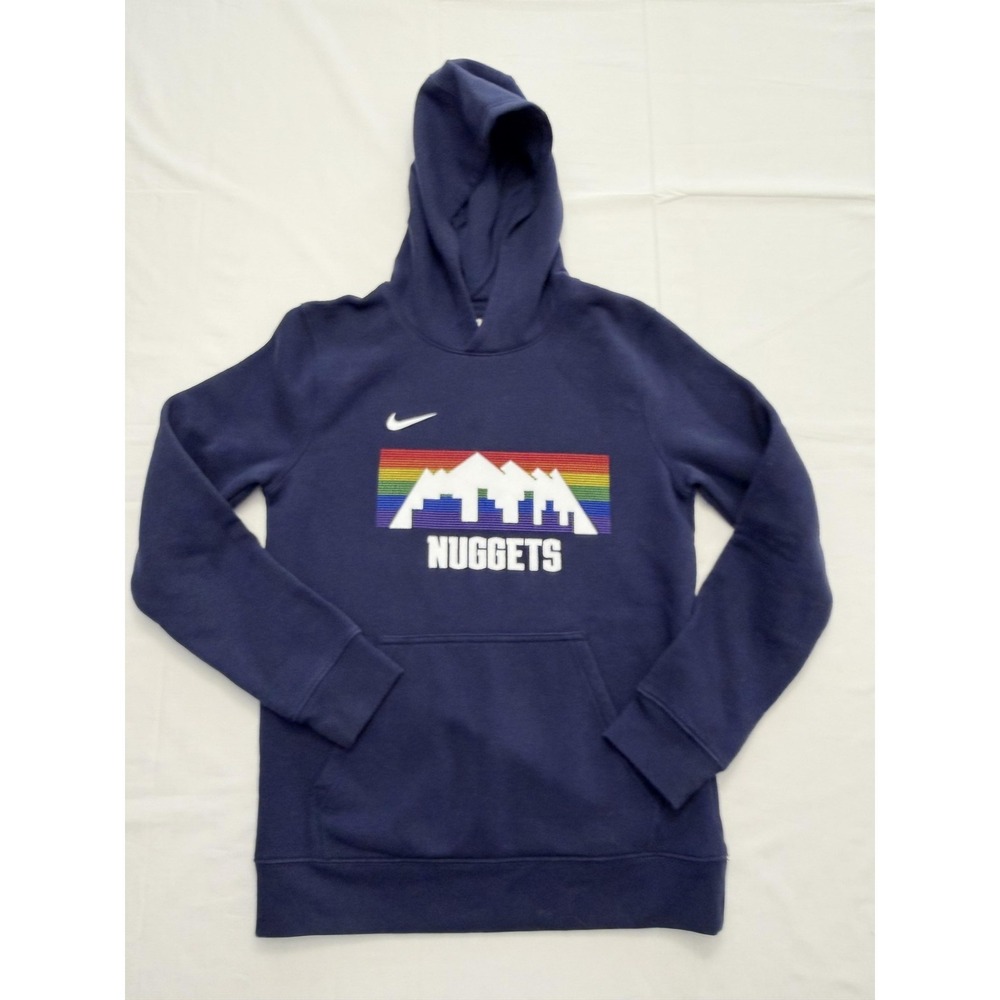 Denver Nuggets Hoodie Youth Large 14/16 Blue NBA Basketball Nike Sweatshirt